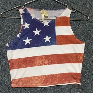 American Flag Tank Crop Top